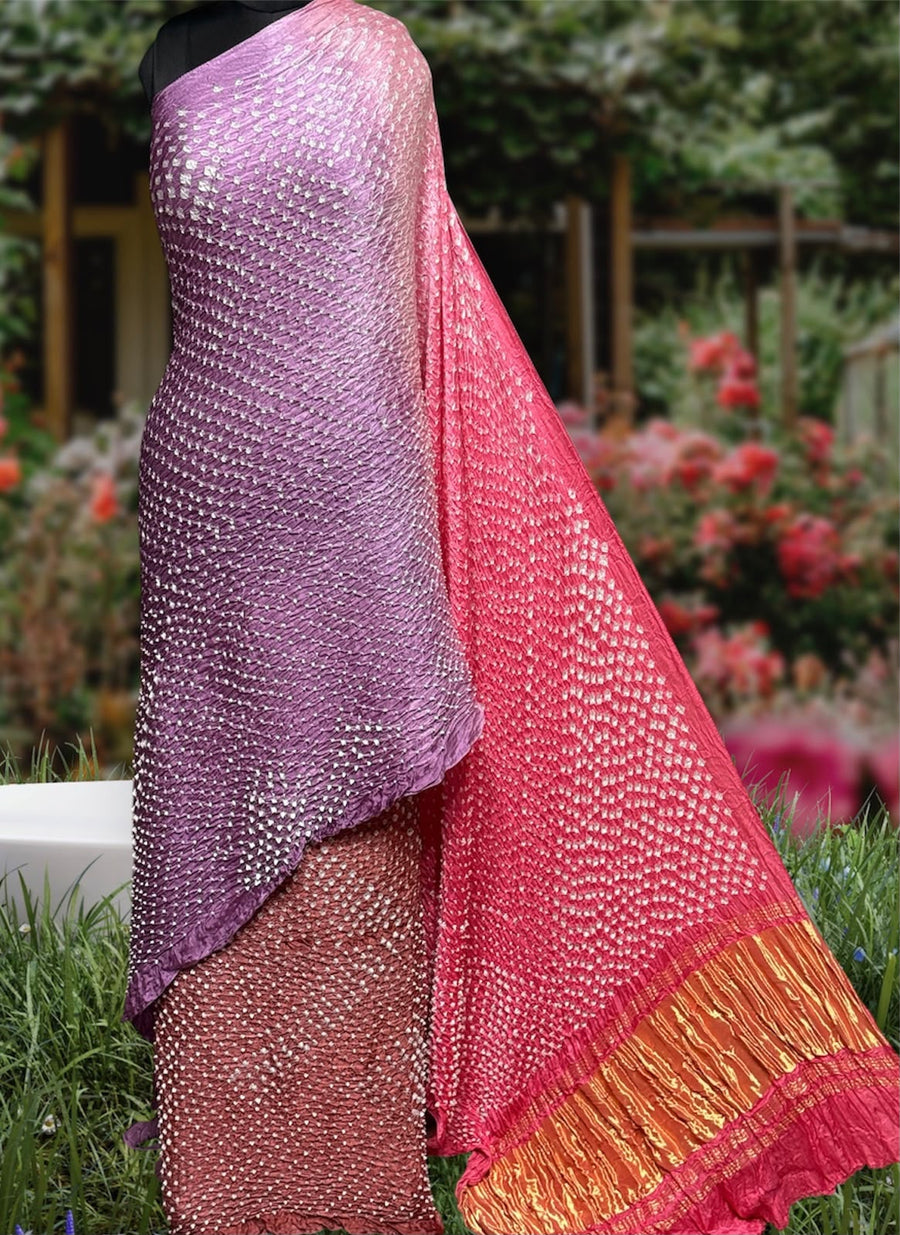 Modal silk bandhej saree