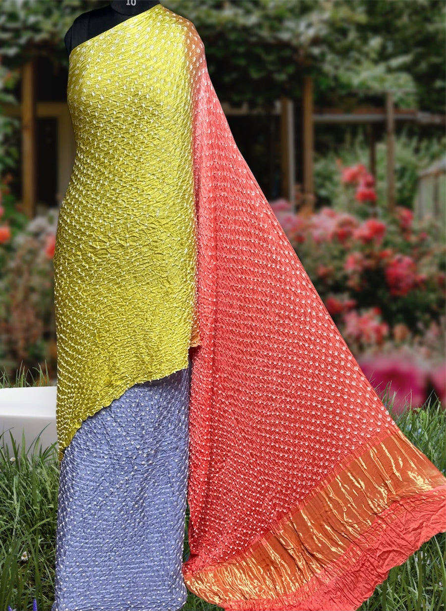 Modal silk bandhej saree