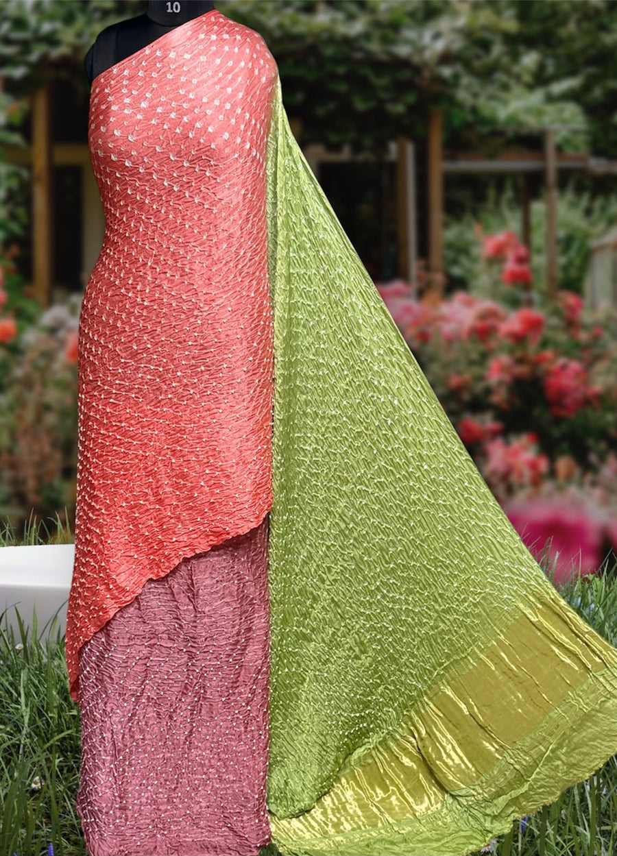 Modal silk bandhej saree