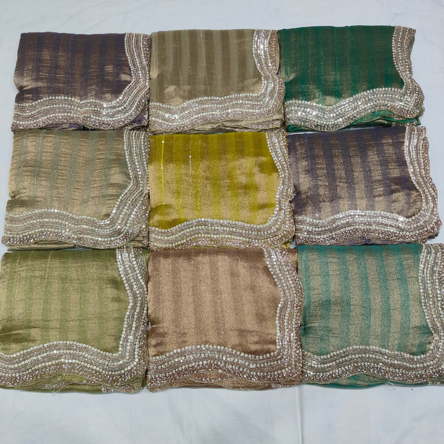 Zari silk handwork saree