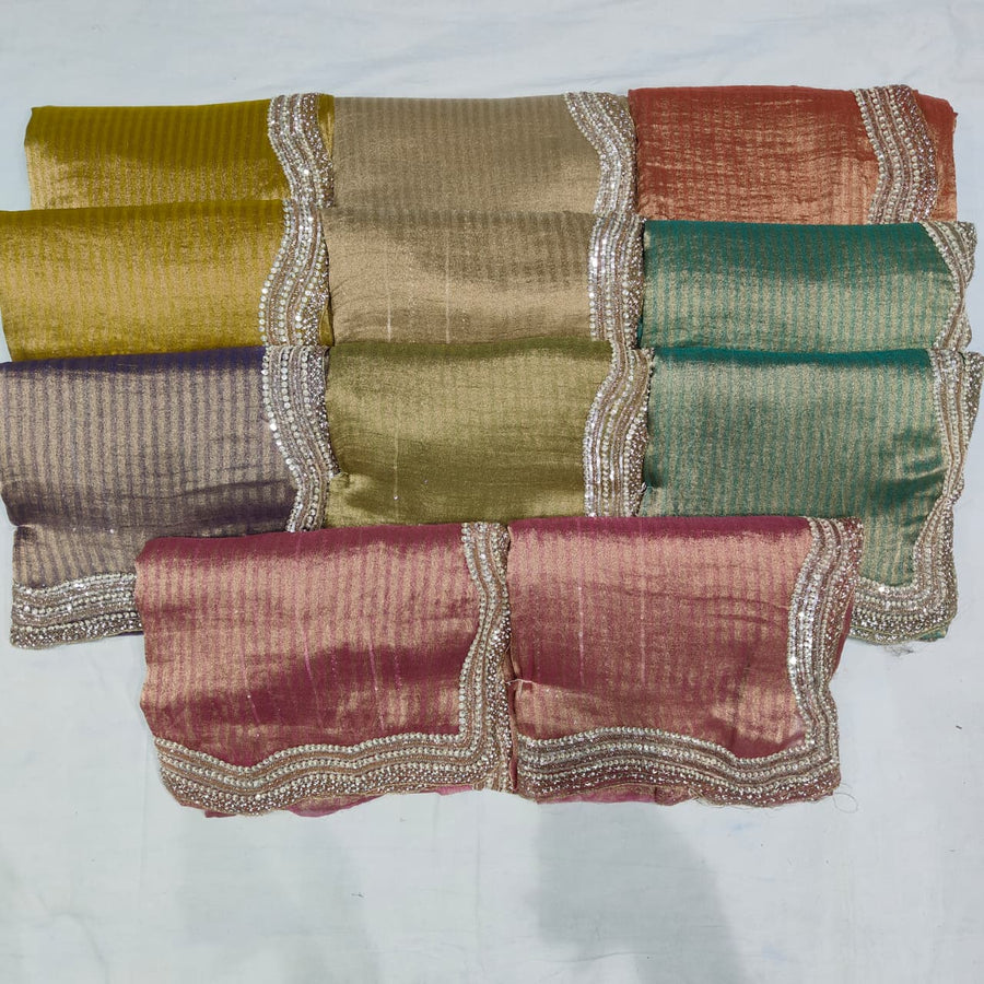 Zari silk handwork saree