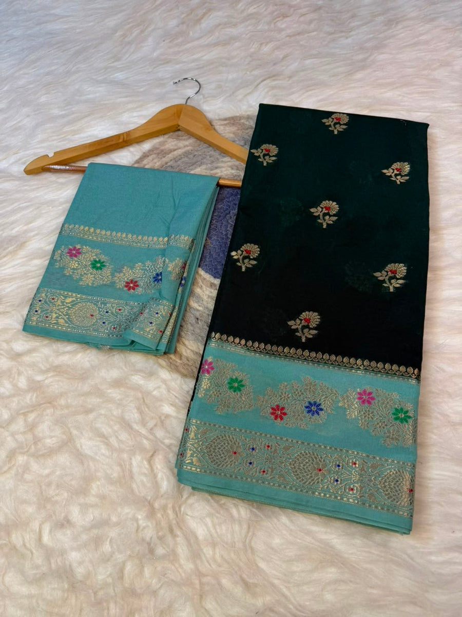 Banarasi Semi Katan silk sarees