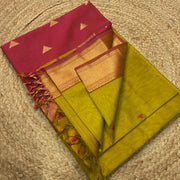 Pure Maheshwari handloom triangle butta saree