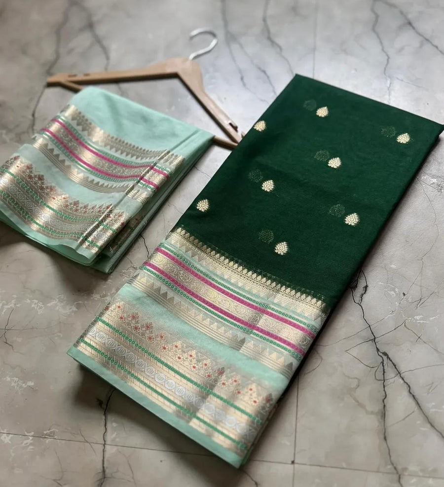 Banarasi Premium Dyeable Semi Kataan Silk Sarees
