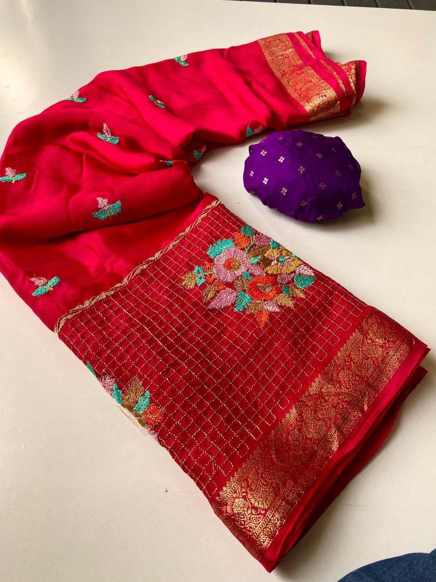 Authentic Mangalagiri Pochampally silk pattu dress material