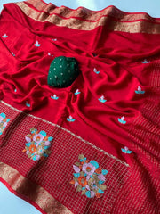 Authentic Mangalagiri Pochampally silk pattu dress material