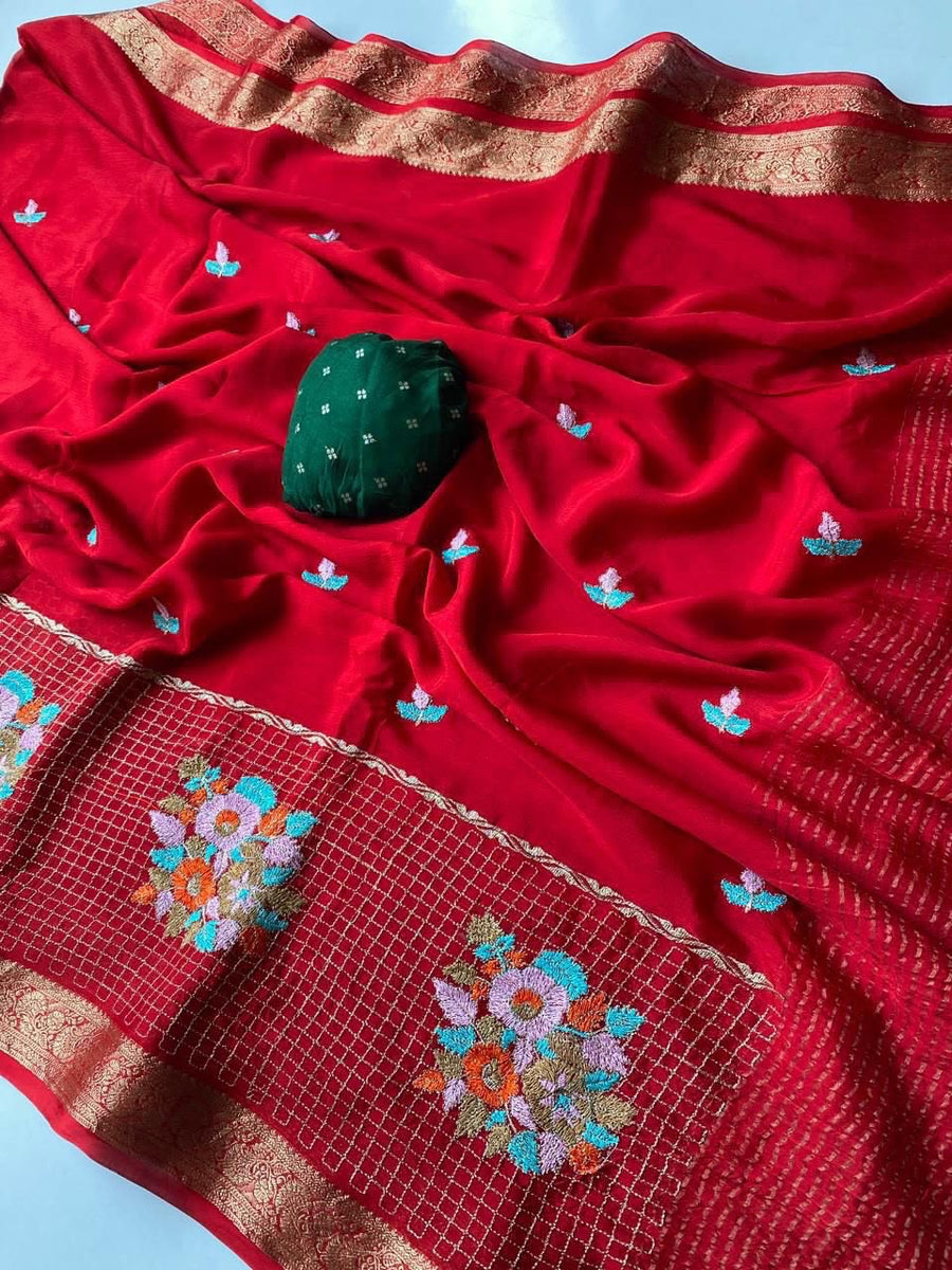Authentic Mangalagiri Pochampally silk pattu dress material