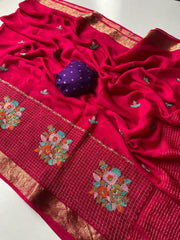 Authentic Mangalagiri Pochampally silk pattu dress material