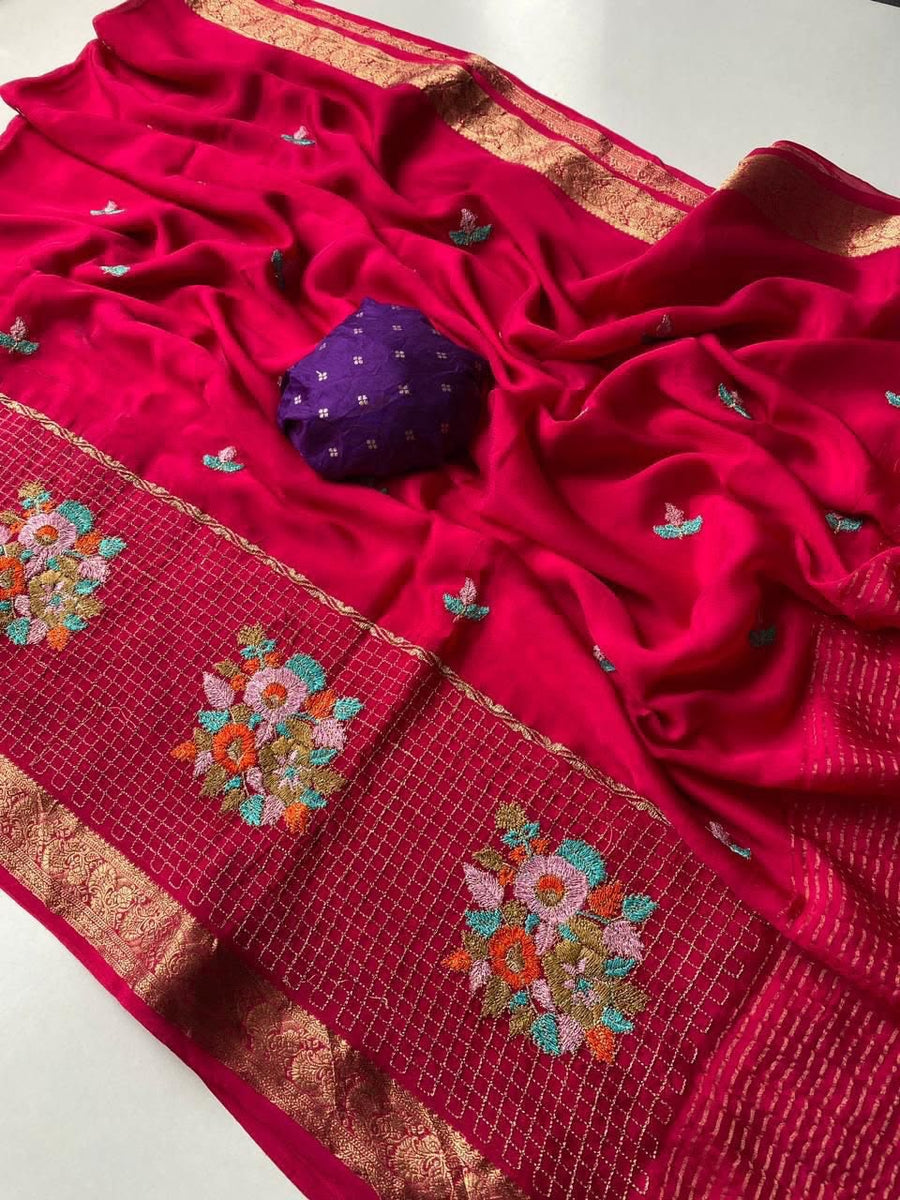 Authentic Mangalagiri Pochampally silk pattu dress material