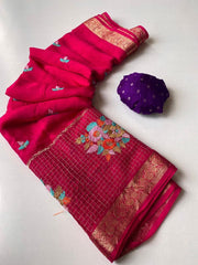 Authentic Mangalagiri Pochampally silk pattu dress material