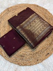 Authentic Mangalagiri Pochampally silk pattu dress material