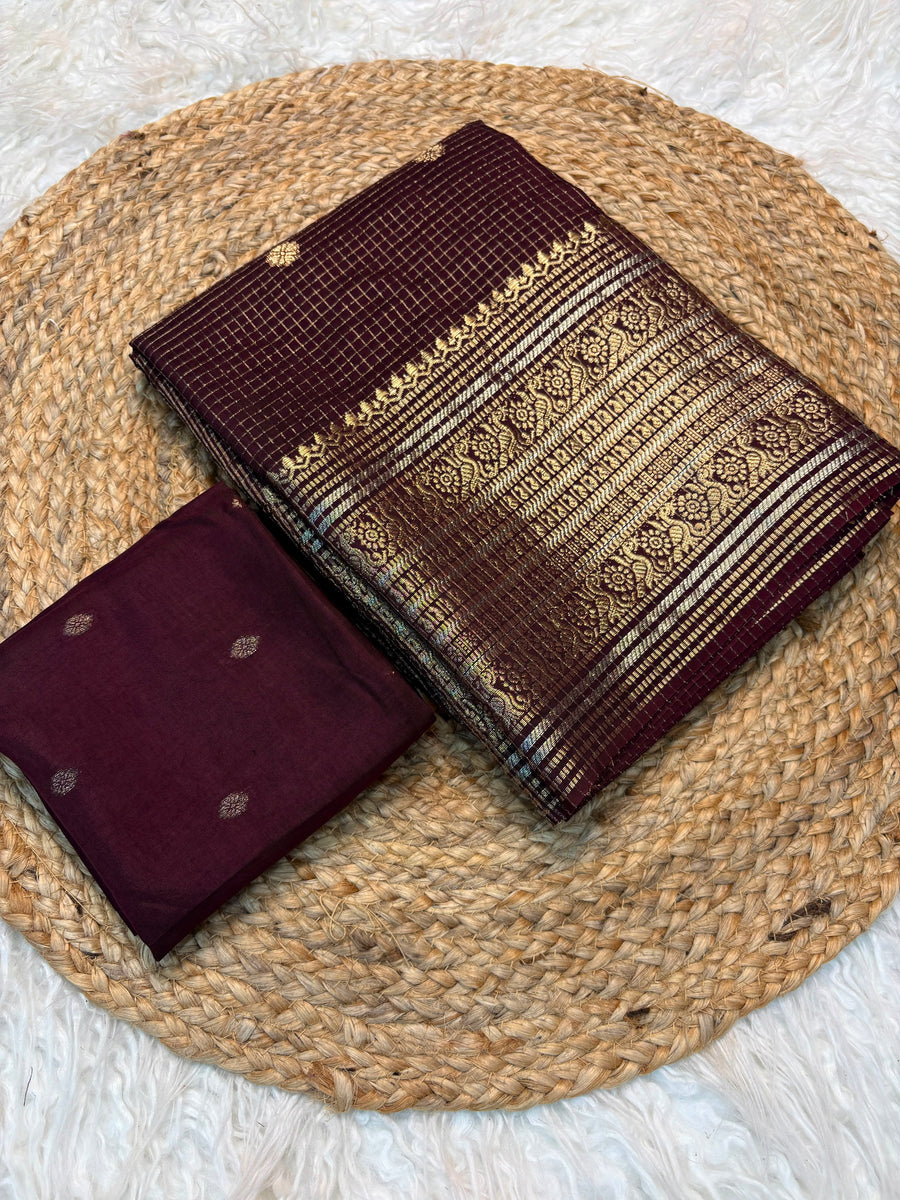 Authentic Mangalagiri Pochampally silk pattu dress material
