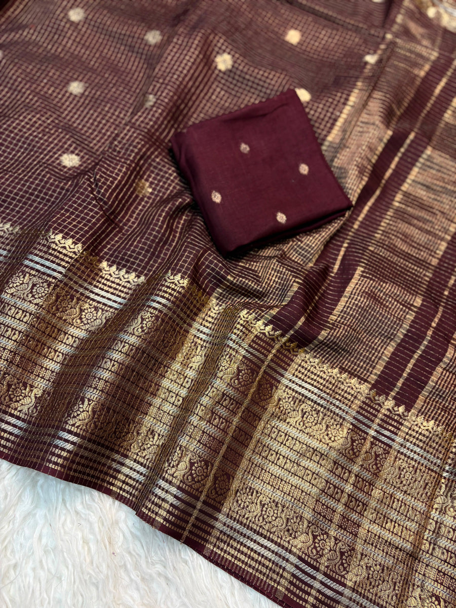 Authentic Mangalagiri Pochampally silk pattu dress material