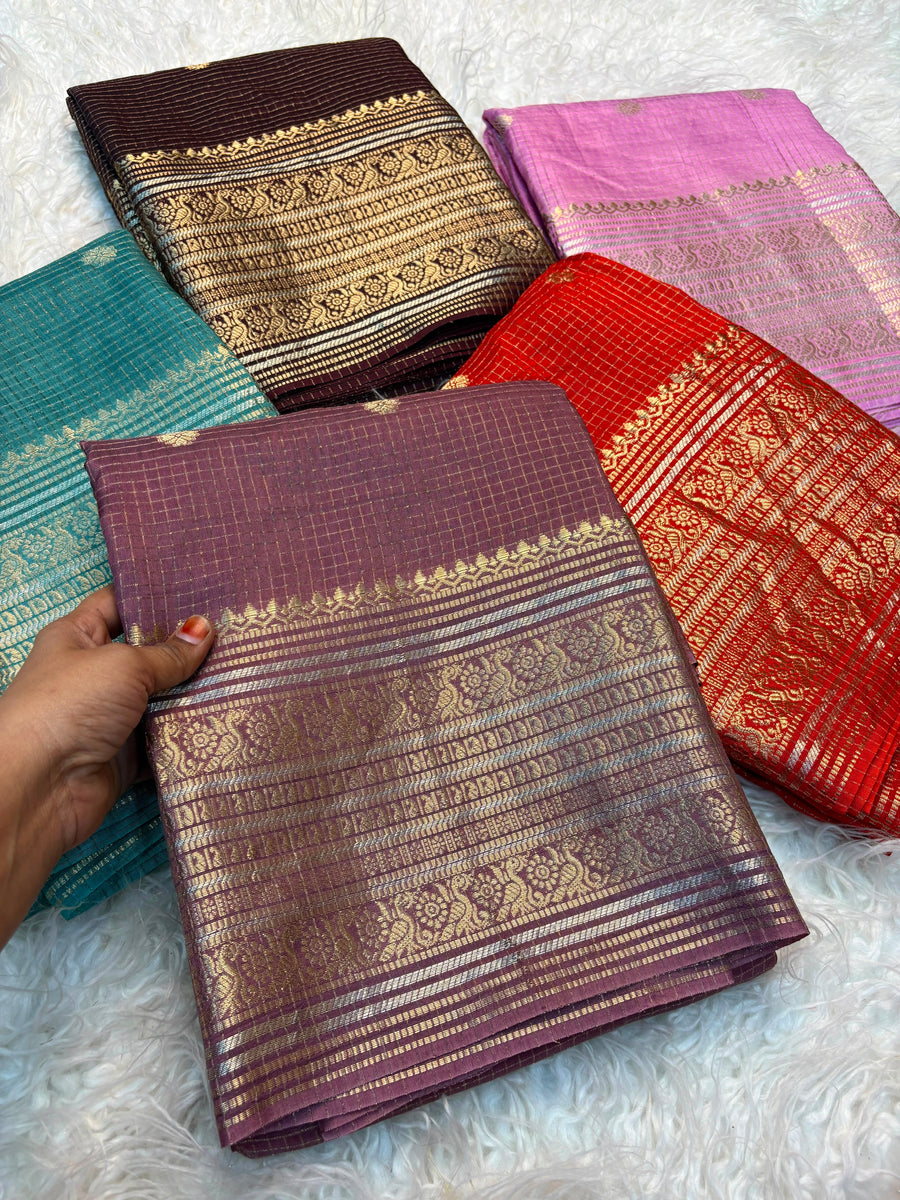 Authentic Mangalagiri Pochampally silk pattu dress material