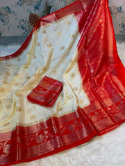 Exquisite Banarasi semi katan silk sarees