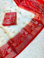 Authentic Mangalagiri Pochampally silk pattu dress material