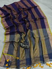 Stunning check linen saree