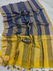 Stunning check linen saree