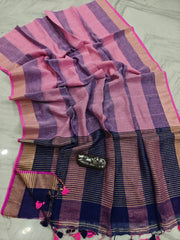 Stunning check linen saree