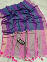 Stunning check linen saree