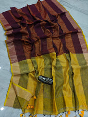 Stunning check linen saree