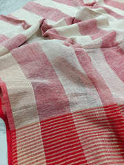 Stunning check linen saree