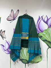 Authentic Mangalagiri Pochampally silk pattu dress material