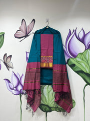 Authentic Mangalagiri Pochampally silk pattu dress material