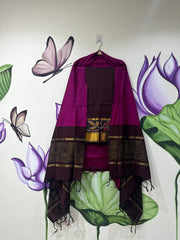 Authentic Mangalagiri Pochampally silk pattu dress material