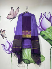 Authentic Mangalagiri Pochampally silk pattu dress material