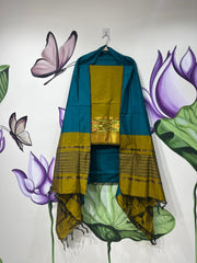 Authentic Mangalagiri Pochampally silk pattu dress material