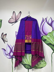 Authentic Mangalagiri Pochampally silk pattu dress material