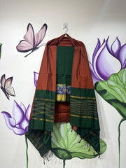 Authentic Mangalagiri Pochampally silk pattu dress material