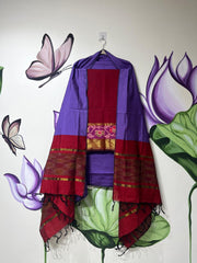 Authentic Mangalagiri Pochampally silk pattu dress material