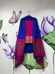 Authentic Mangalagiri Pochampally silk pattu dress material
