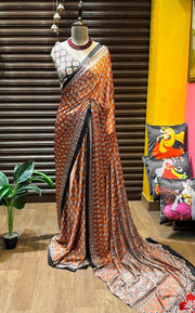 Ajrakh printed sarees