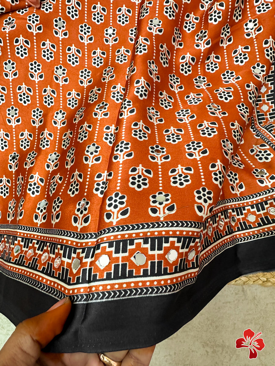 Ajrakh printed sarees