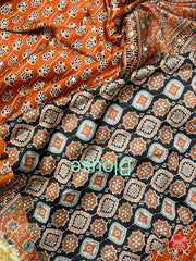 Ajrakh printed sarees
