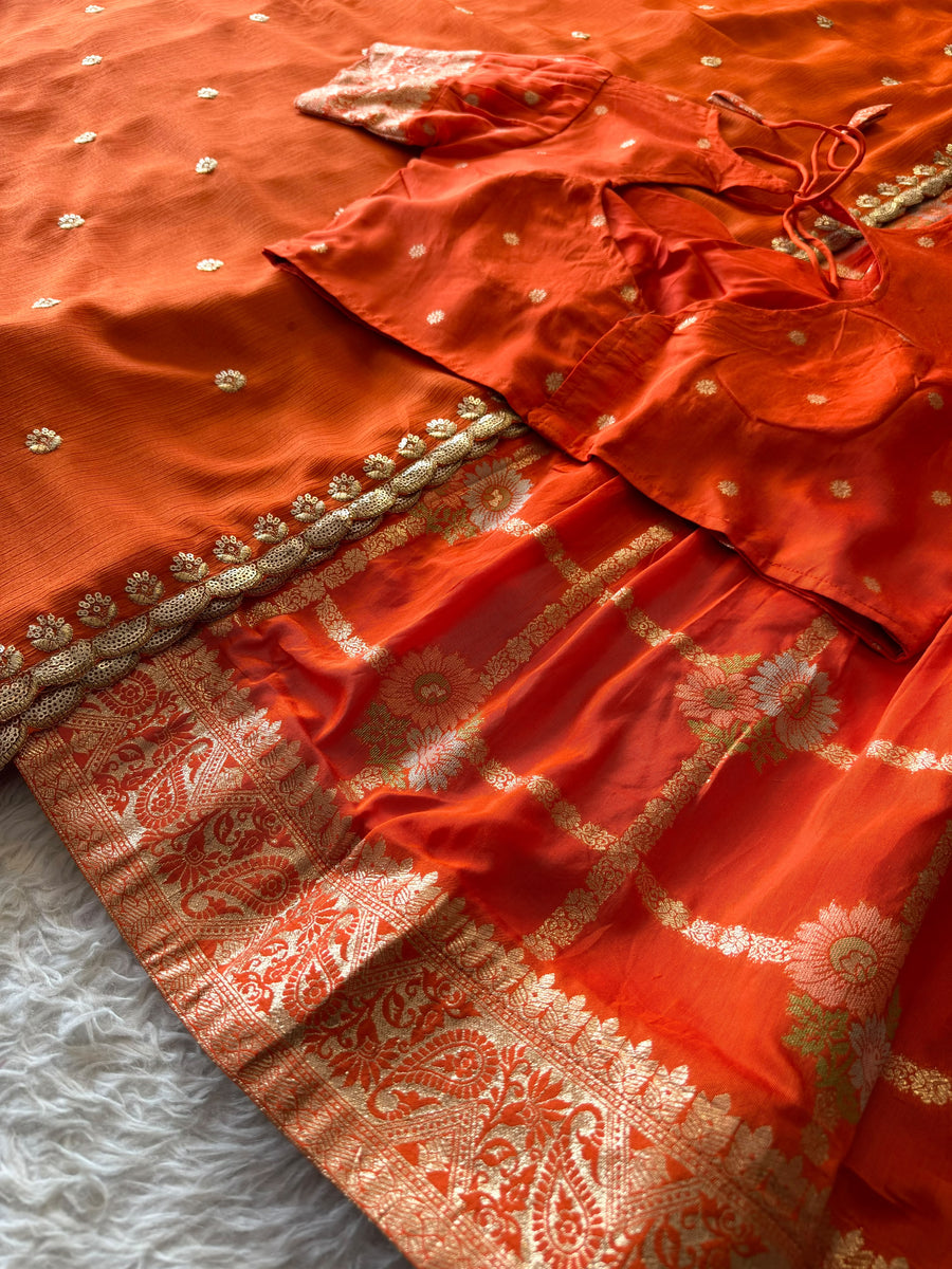 Floral Cotton Lehenga in elegant Floral Chex theme