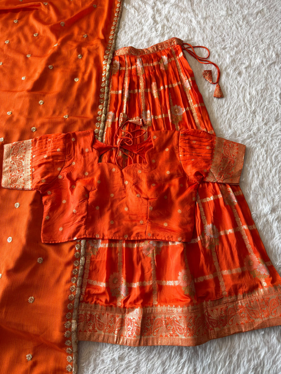 Floral Cotton Lehenga in elegant Floral Chex theme