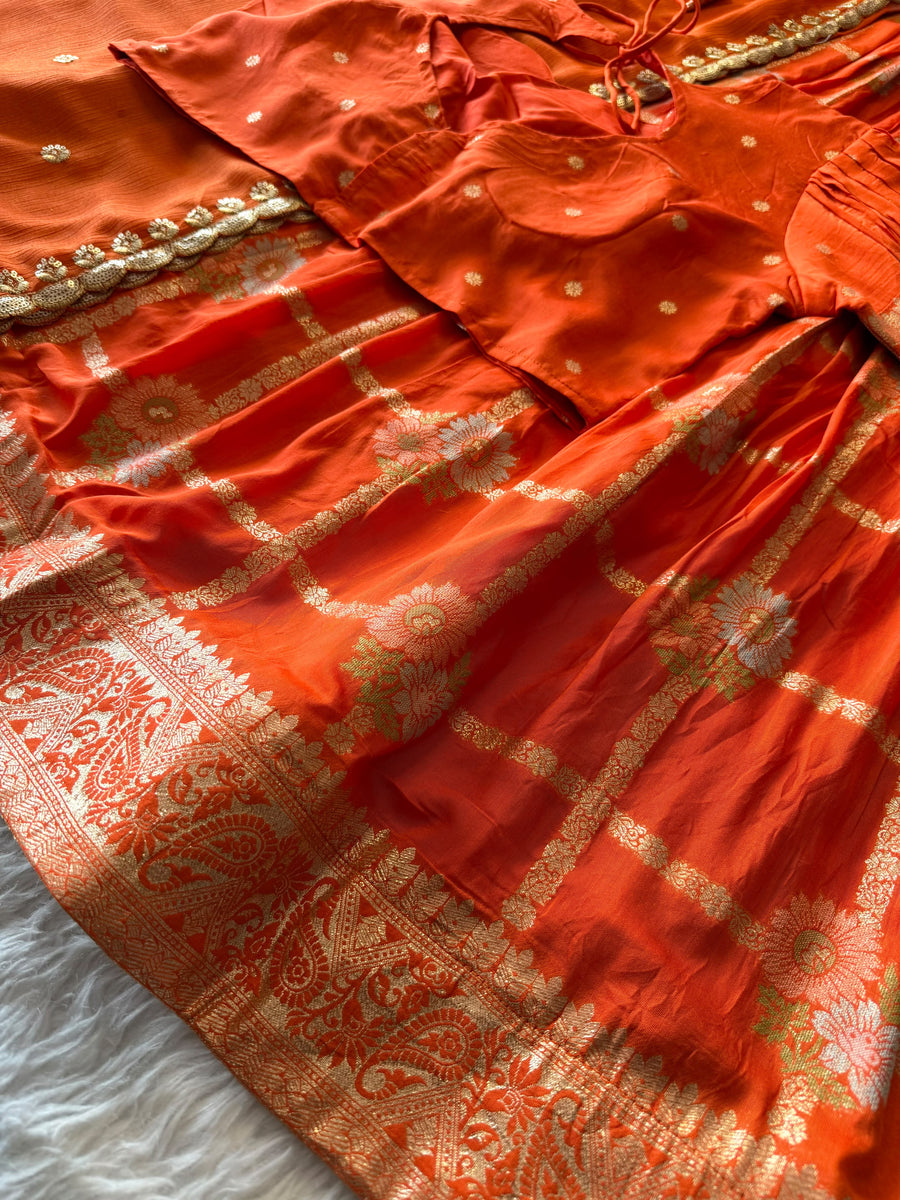 Floral Cotton Lehenga in elegant Floral Chex theme