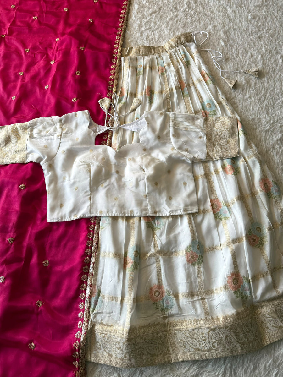 Floral Cotton Lehenga in elegant Floral Chex theme