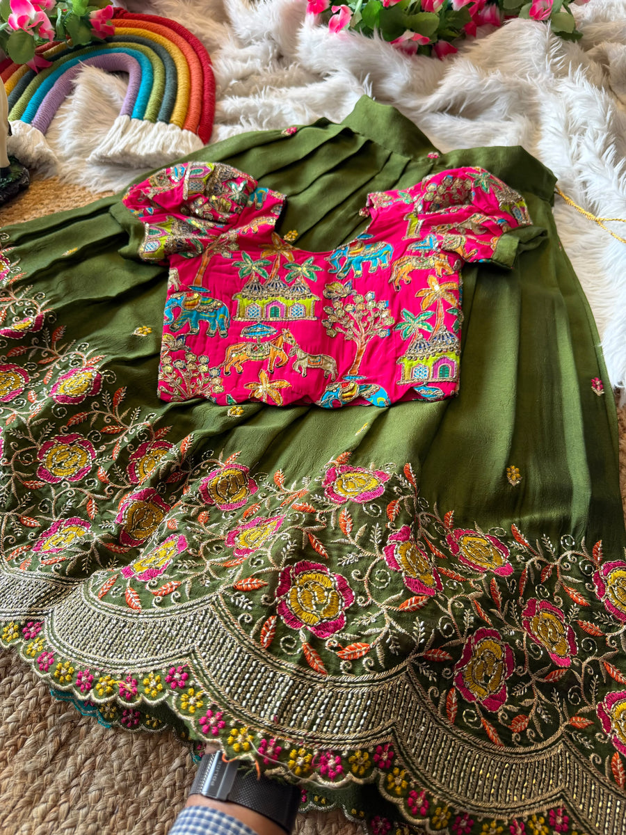 Soft rangoli crush fabric