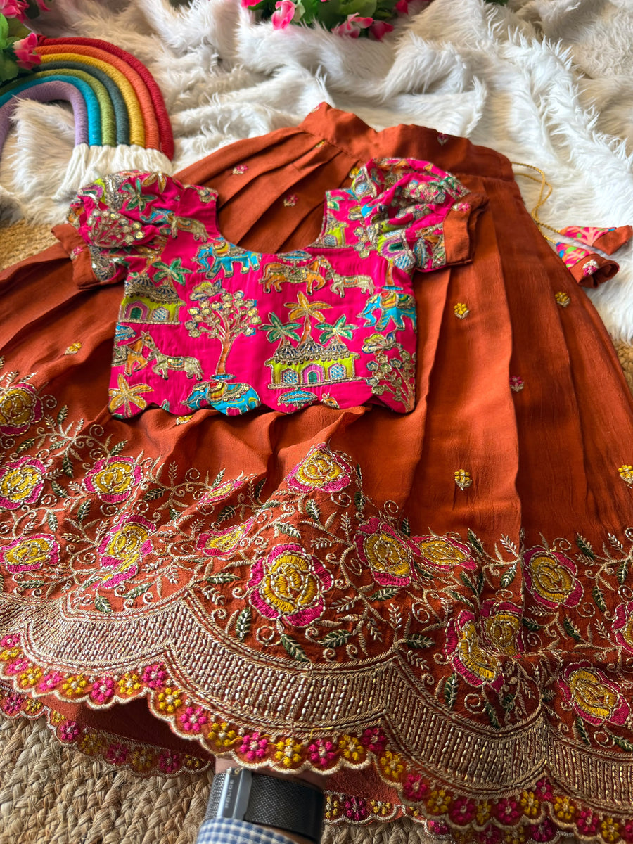 Soft rangoli crush fabric