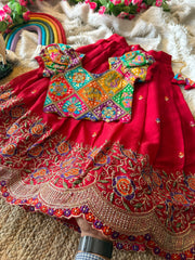 Soft rangoli crush fabric