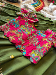 Soft rangoli crush fabric