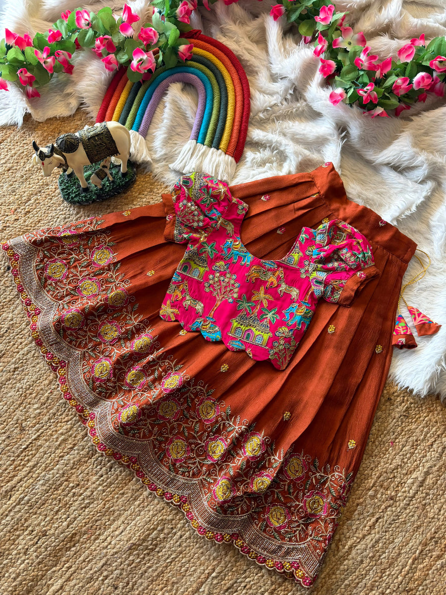 Soft rangoli crush fabric
