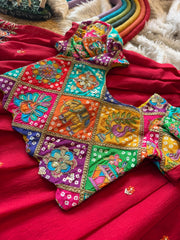 Soft rangoli crush fabric
