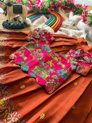 Soft rangoli crush fabric