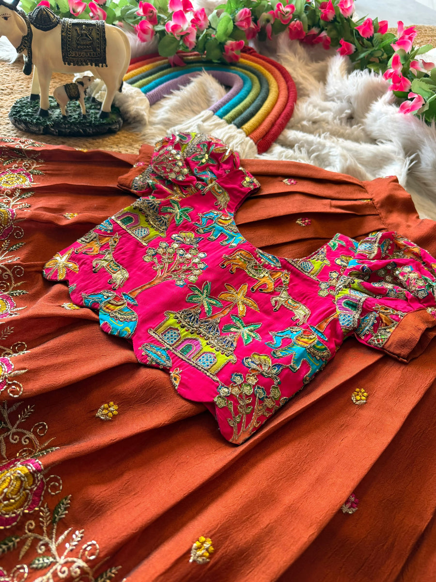 Soft rangoli crush fabric